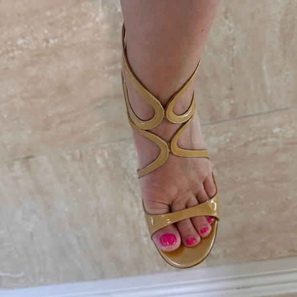 Jimmy Choo Metallic Gold Strappy Heels - Picture 9 of 9